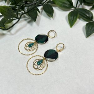BOUCLES D'OREILLE PASTILLE RONDE ET ESTAMPE VERA,